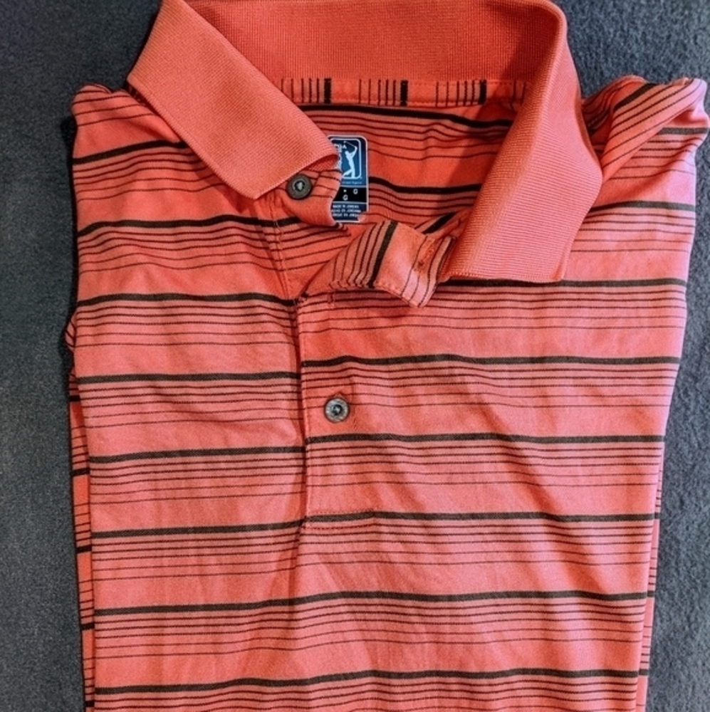 PGA TOUR golf polo shirt coral color‎ size Large - Picture 2 of 4